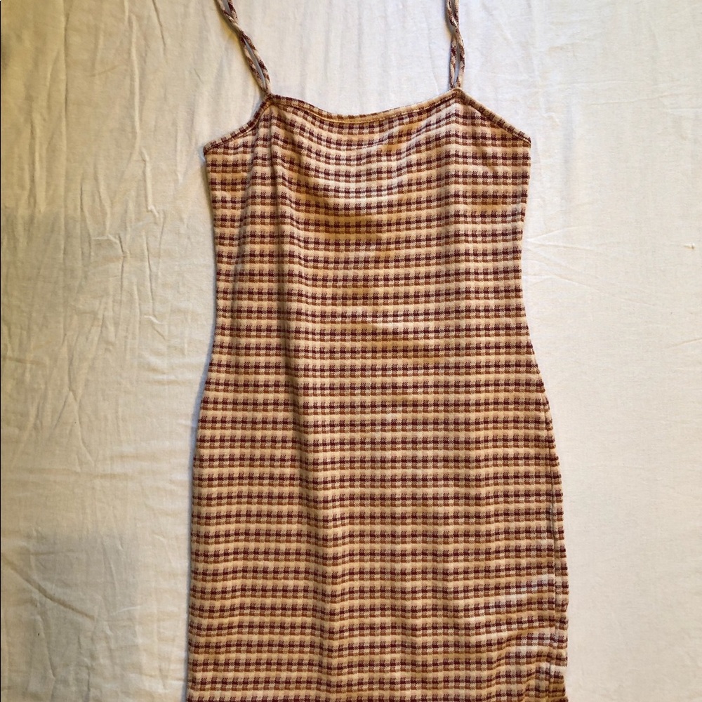 Plaid pink/red mini dress